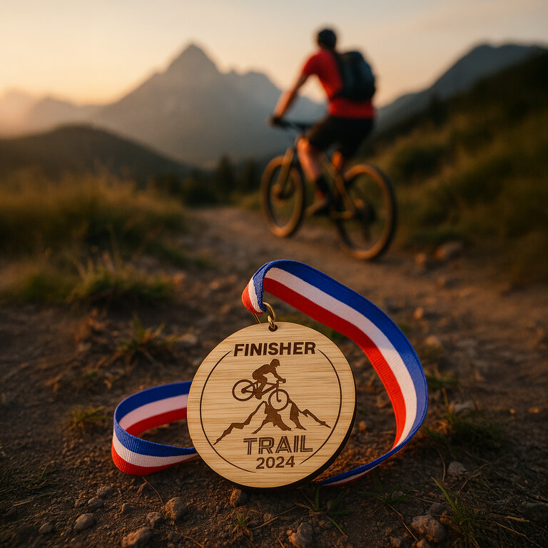 Médaille en bois de chêne personnalisable fabrication française - Victory | pandacola