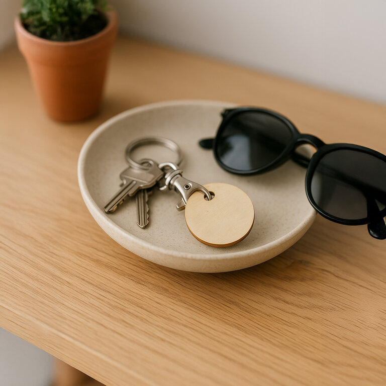 Jeton de caddie en bois personnalisable fabrication française - Lamina | pandacolach