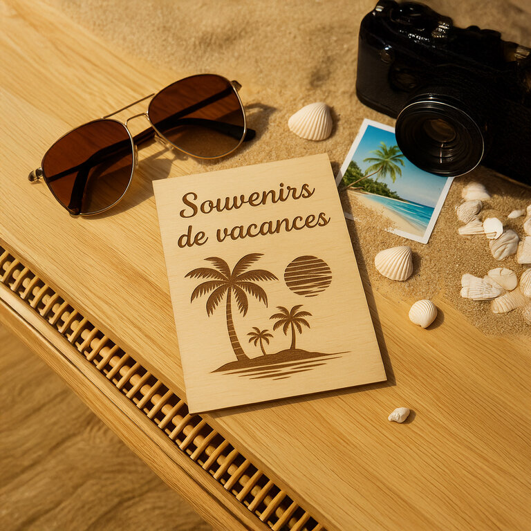 Carte postale en bois personnalisable fabrication française - Posty | pandacola