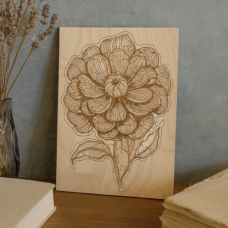 Puzzle en bois personnalisable fabrication artisanale française - Oakie | pandacolach