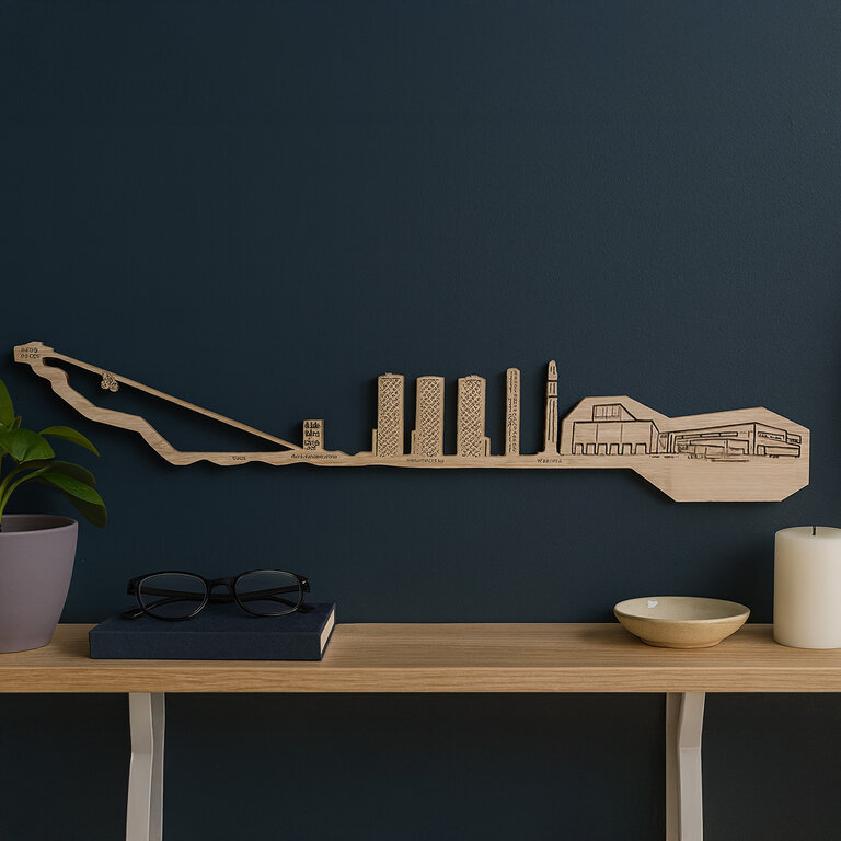 Skyline murale en bois personnalisable fabrication française - Lignum | pandacolach