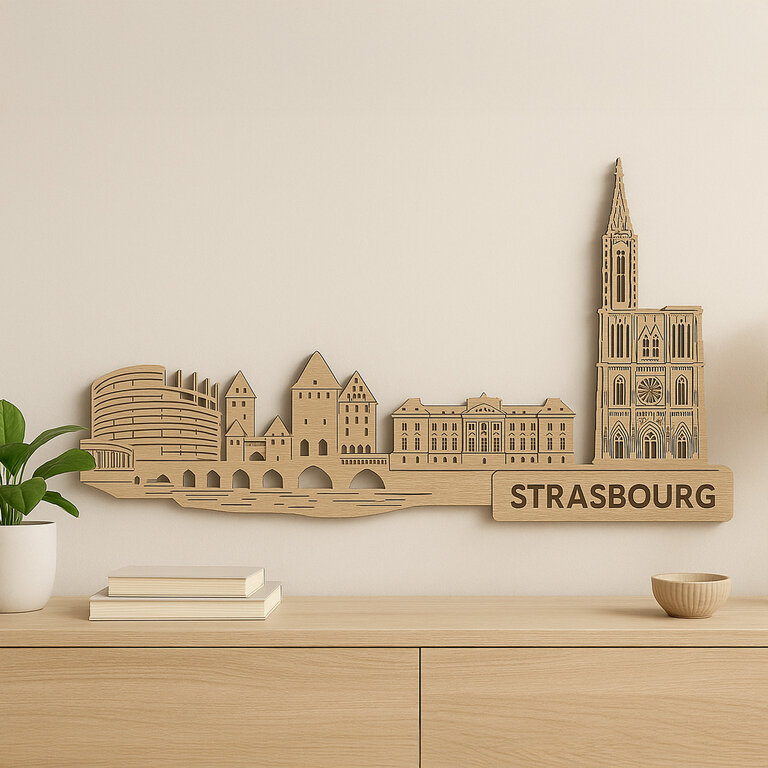 Skyline murale en bois personnalisable fabrication française - Lignum | pandacola