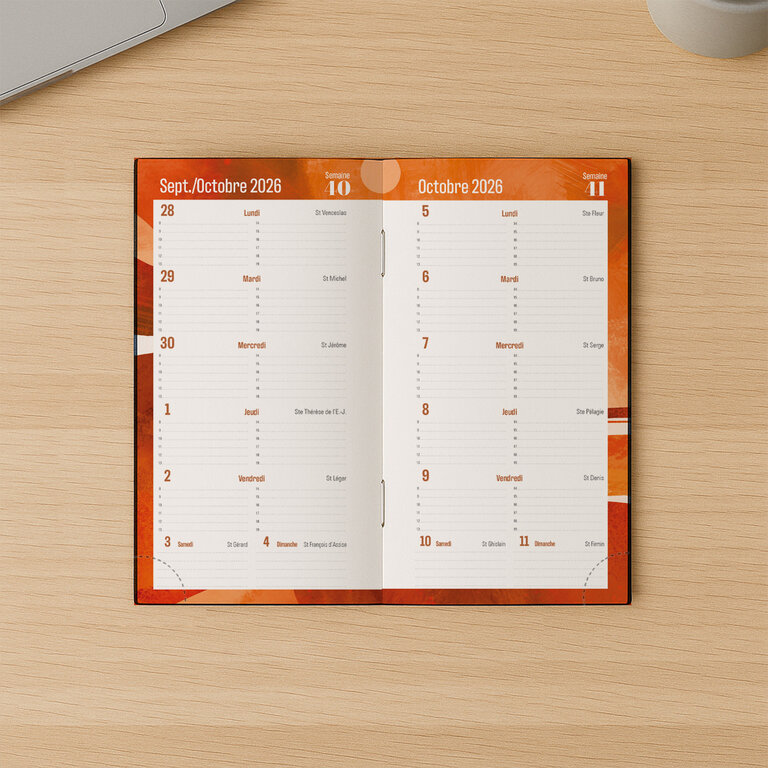 Agenda personnalisable quinzainier 9,4 x 16,8 cm 2025/2026 - Offixio | pandacolach - 4