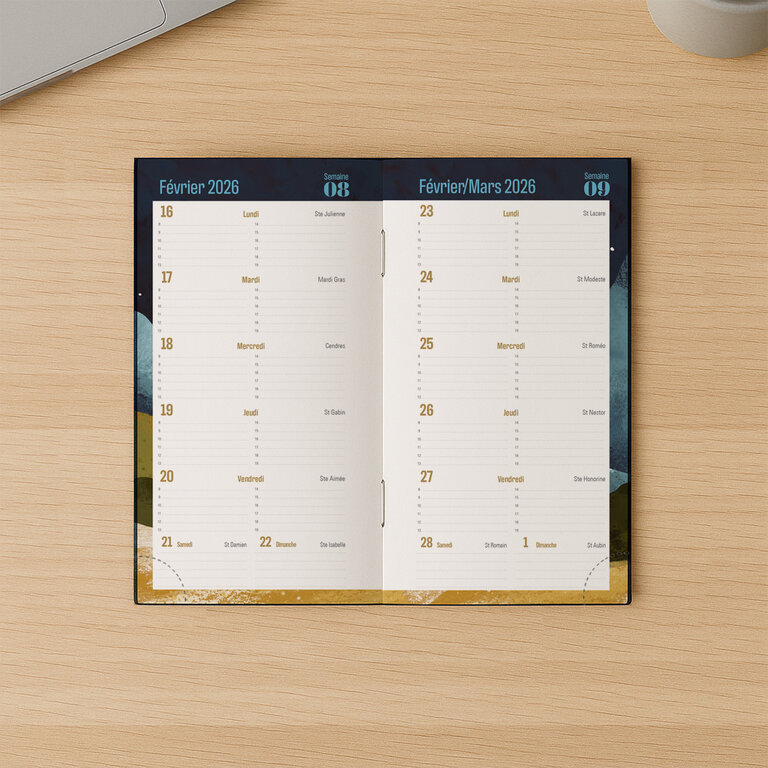 Agenda personnalisable quinzainier 9,4 x 16,8 cm 2026 - Offixio Quadri | pandacolach - 3