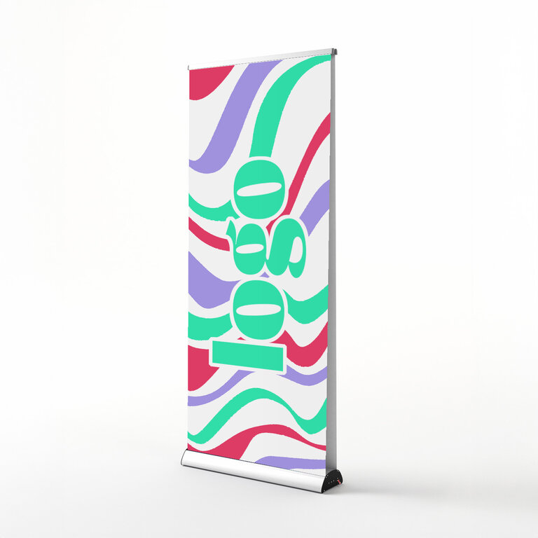 Roll up double personnalisé avec base en aluminium 85cm | pandacolach