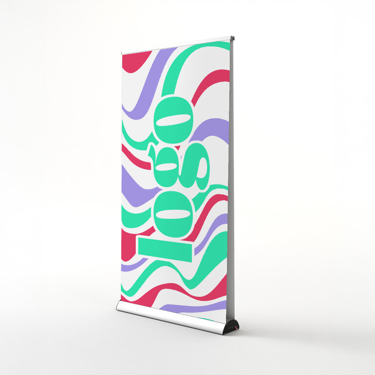Roll up double personnalisé avec base en aluminium 100cm | pandacolach