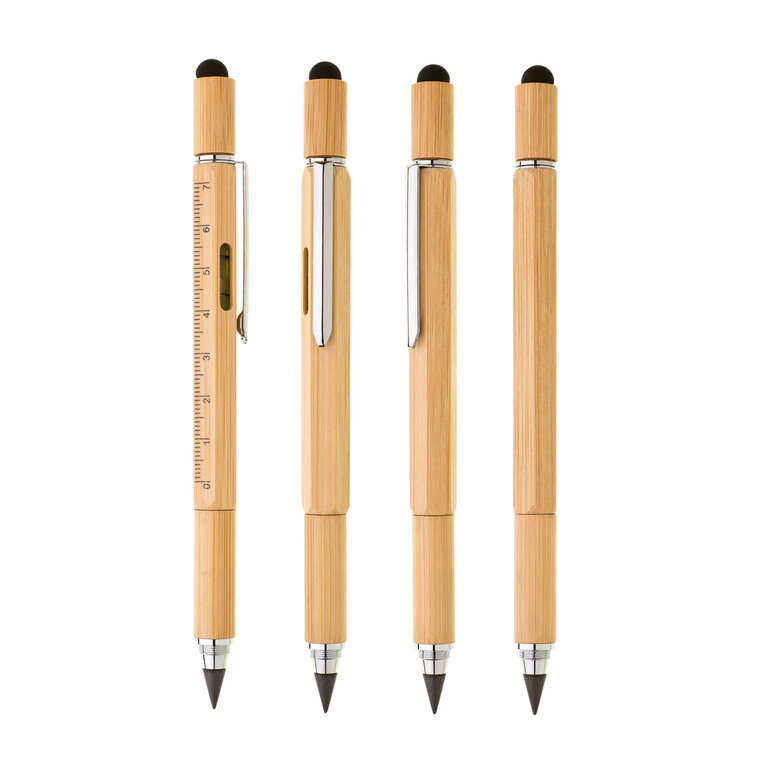 Crayon de papier multifonction en bambou 6-en-1 dans un étui en papier – Atrezo+ | pandacolach - 3
