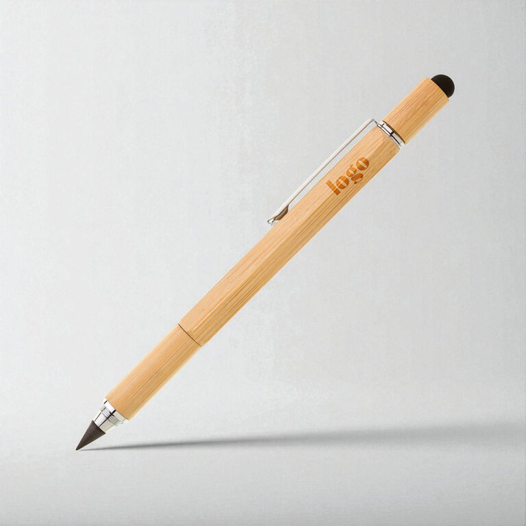 Crayon de papier multifonction en bambou 6-en-1 dans un étui en papier – Atrezo+ | pandacola