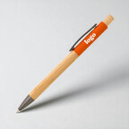 Stylo bille personnalisable en bambou finition soft - Apuli soft | pandacola - thumb - 2