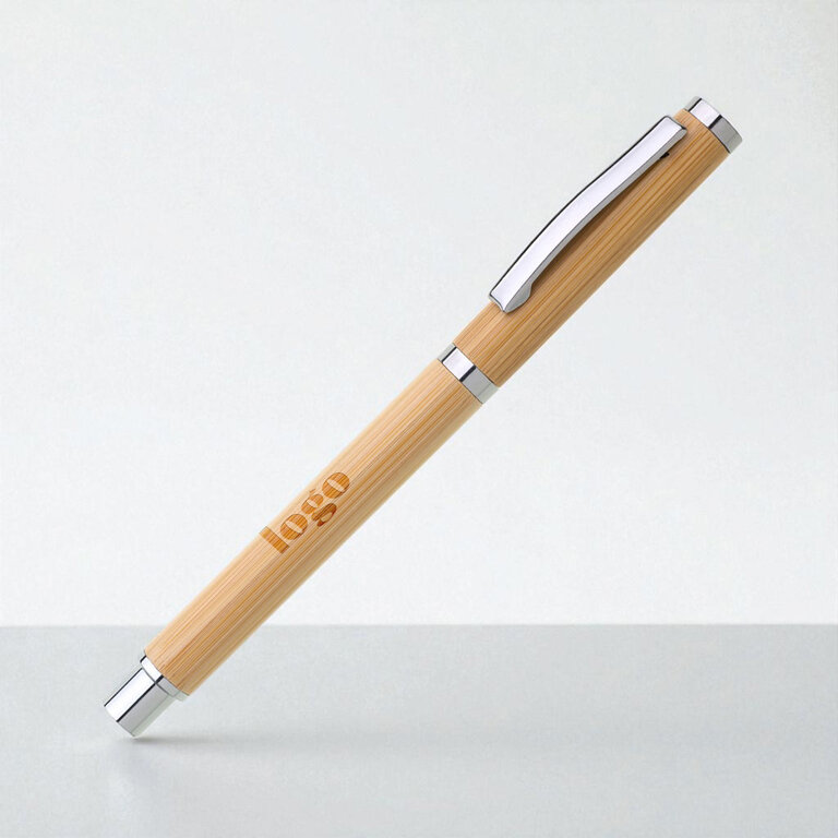 Stylo gel personnalisable en bambou - Velia gel | pandacolach