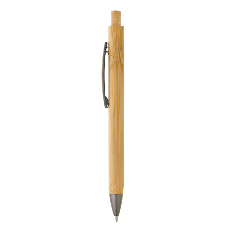 Stylo bille triangulaire personnalisable en bambou et métal - Trilo | pandacolach - 1