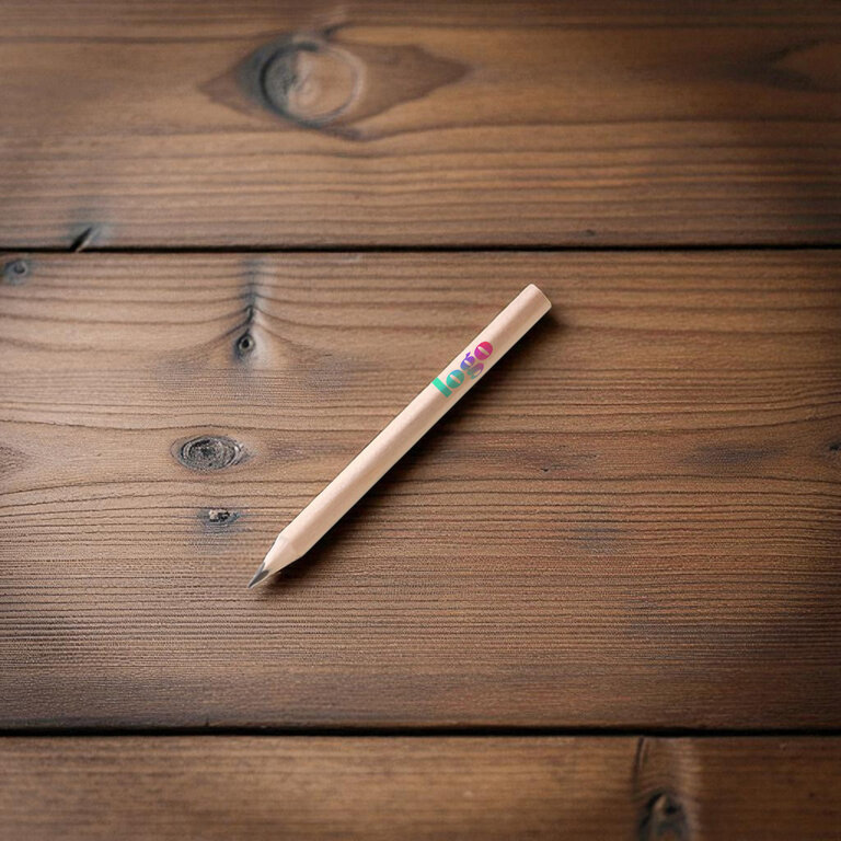 Crayon de papier court personnalisable forme triangulaire naturelle - Tria S | pandacola
