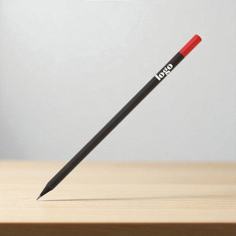Crayon graphite personnalisable noir avec bout coloré - Noria | pandacola