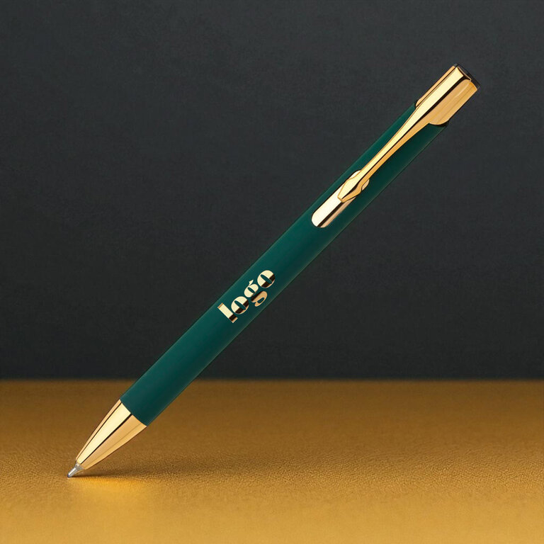 Stylo bille métal personnalisable gravure dorée effet miroir - Valmi Soft | pandacolach