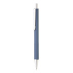Stylo bille en métal personnalisable finition caoutchoutée et détails chromés - Franka Soft | pandacola - thumb