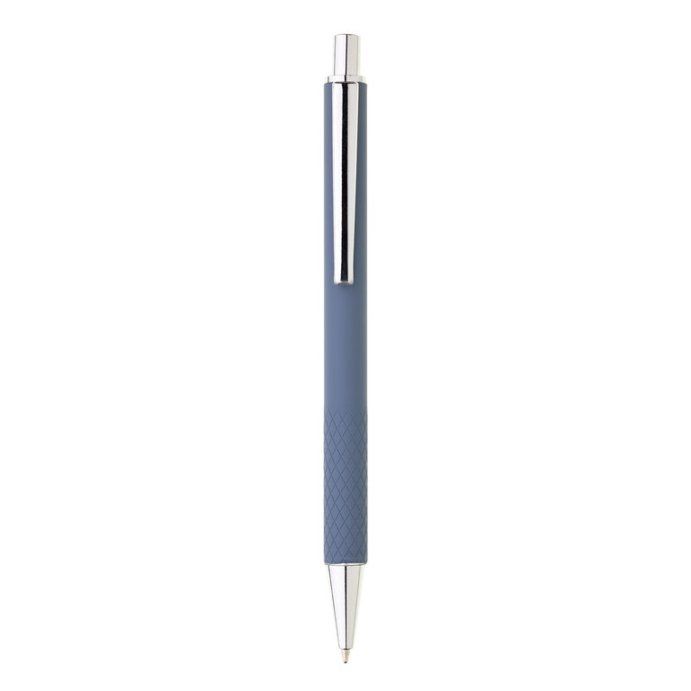Stylo bille en métal personnalisable finition caoutchoutée et détails chromés - Franka Soft | pandacolach - 2