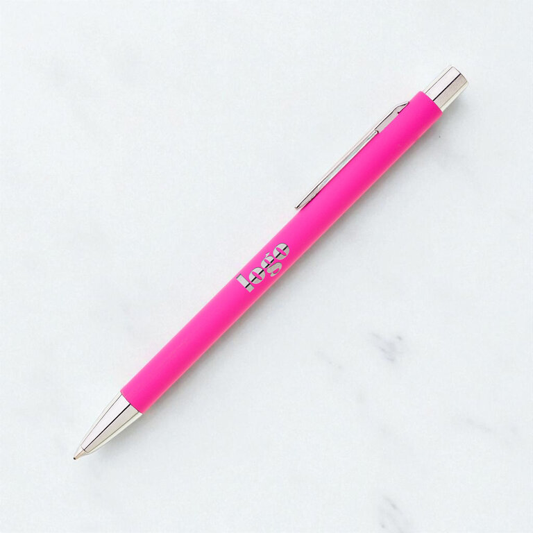 Stylo à bille métallique personnalisable finition soft touch - Metria Soft | pandacola