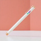 Stylo gel publicitaire finition blanche nacrée et détails métalliques raffinés - Elenti Gel | pandacolach - thumb - 4