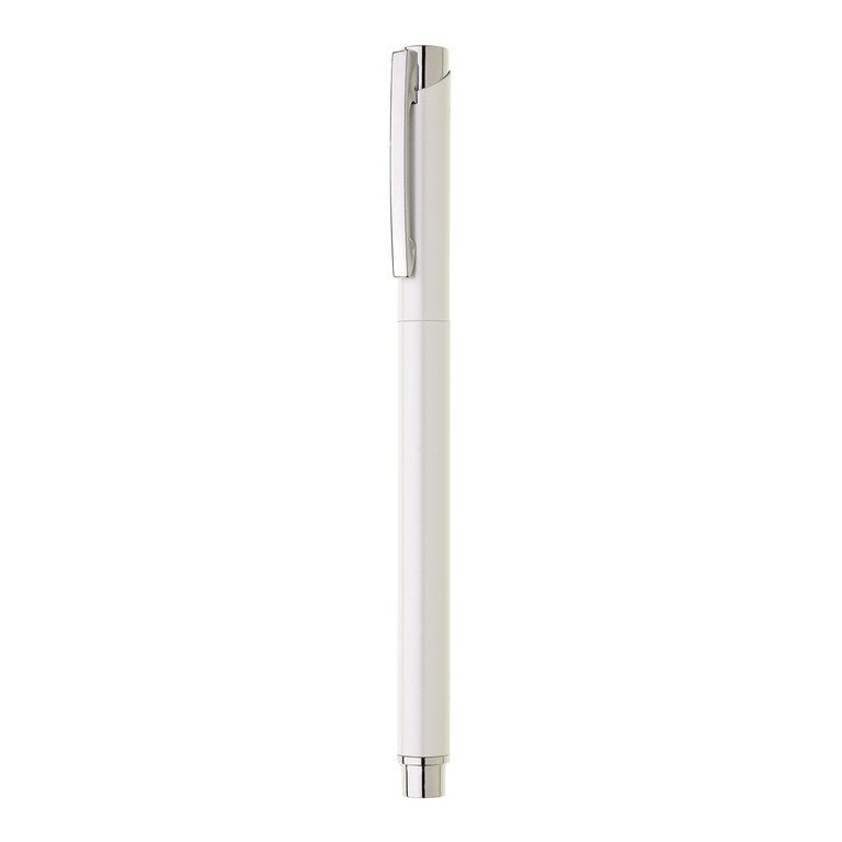 Stylo gel publicitaire finition blanche nacrée et détails métalliques raffinés - Elenti Gel | pandacola