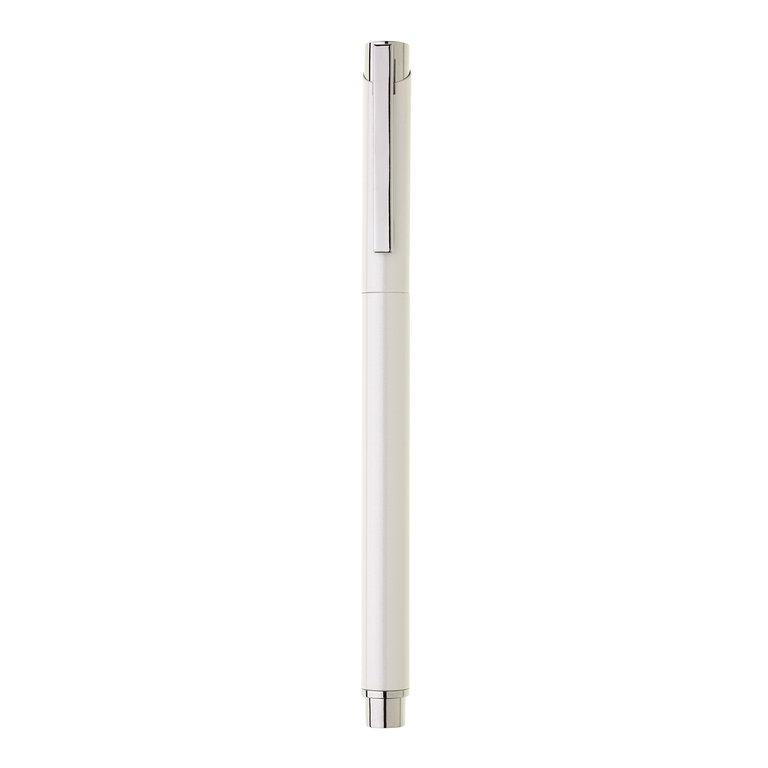 Stylo gel publicitaire finition blanche nacrée et détails métalliques raffinés - Elenti Gel | pandacola - 2