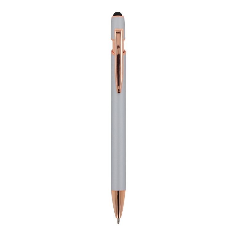 Stylo à bille personnalisable en aluminium or rose avec stylet - Royalo Gold | pandacolach