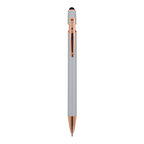 Stylo à bille personnalisable en aluminium or rose avec stylet - Royalo Gold | pandacola - thumb