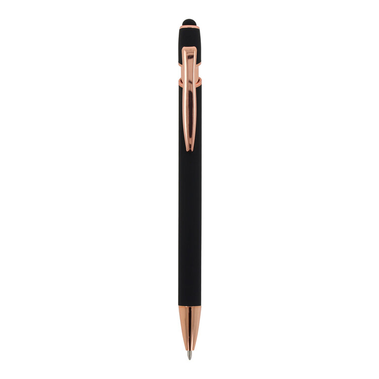 Stylo à bille personnalisable en aluminium or rose avec stylet - Royalo Gold | pandacolach