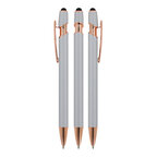 Stylo à bille personnalisable en aluminium or rose avec stylet - Royalo Gold | pandacola - thumb - 1
