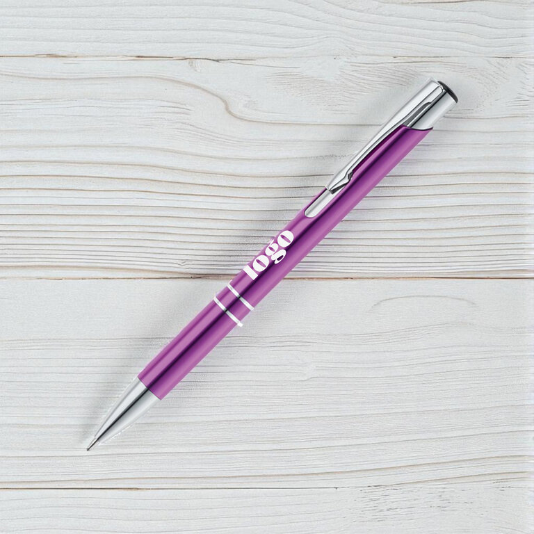 Stylo à bille personnalisé deux stries en aluminium - Alimo Brillant | pandacola
