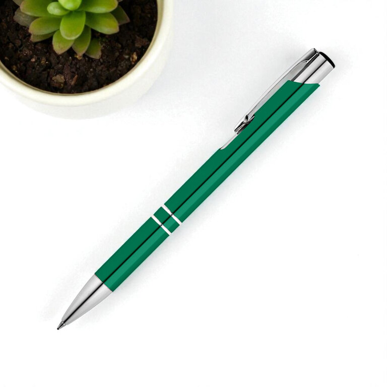 Stylo à bille personnalisé deux stries en aluminium - Alimo Brillant | pandacolach - 3