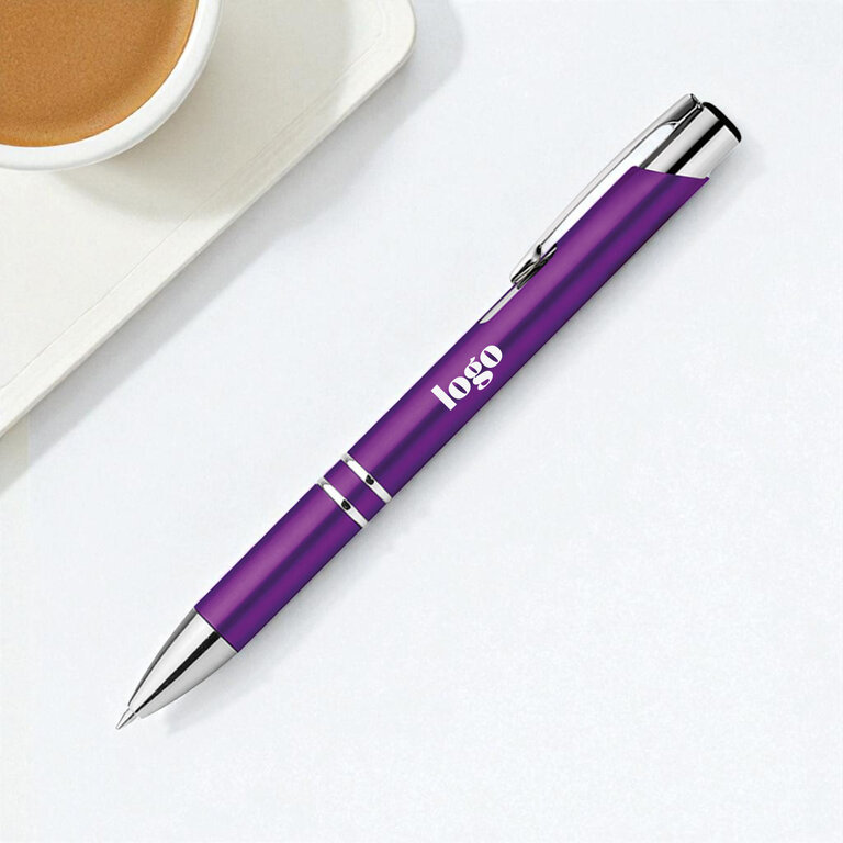 Stylo à bille personnalisé deux stries en ABS - Alimo | pandacolach