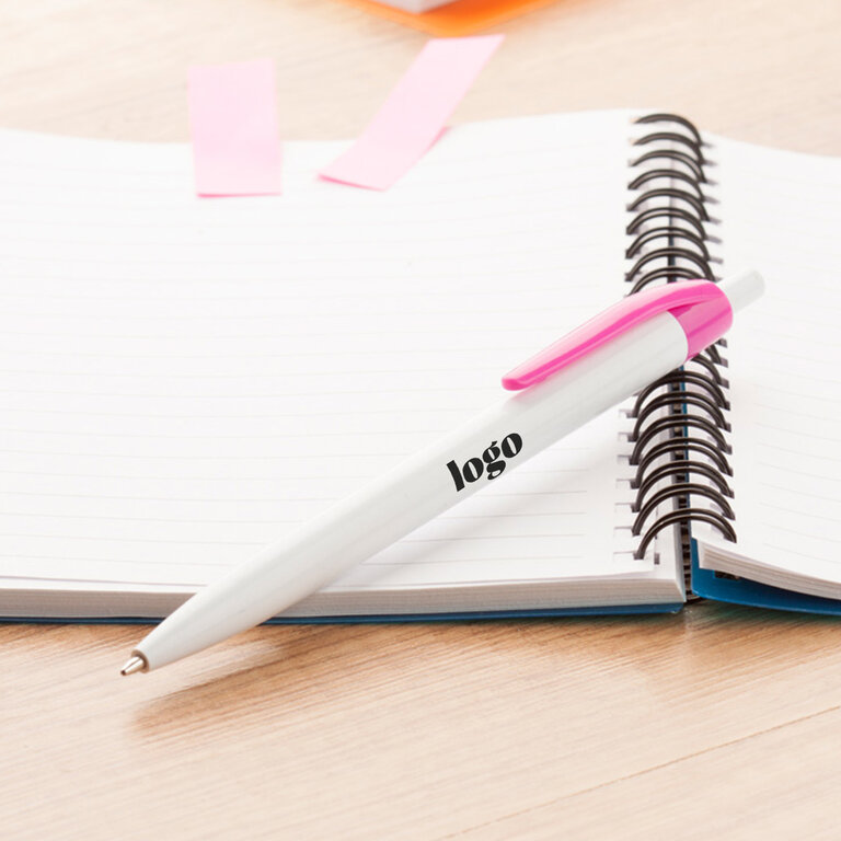 Stylo à bille personnalisable en plastique - Figi White | pandacola