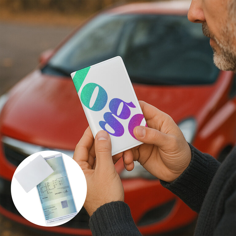 Porte carte grise personnalisé - Plak Quadri | pandacolach