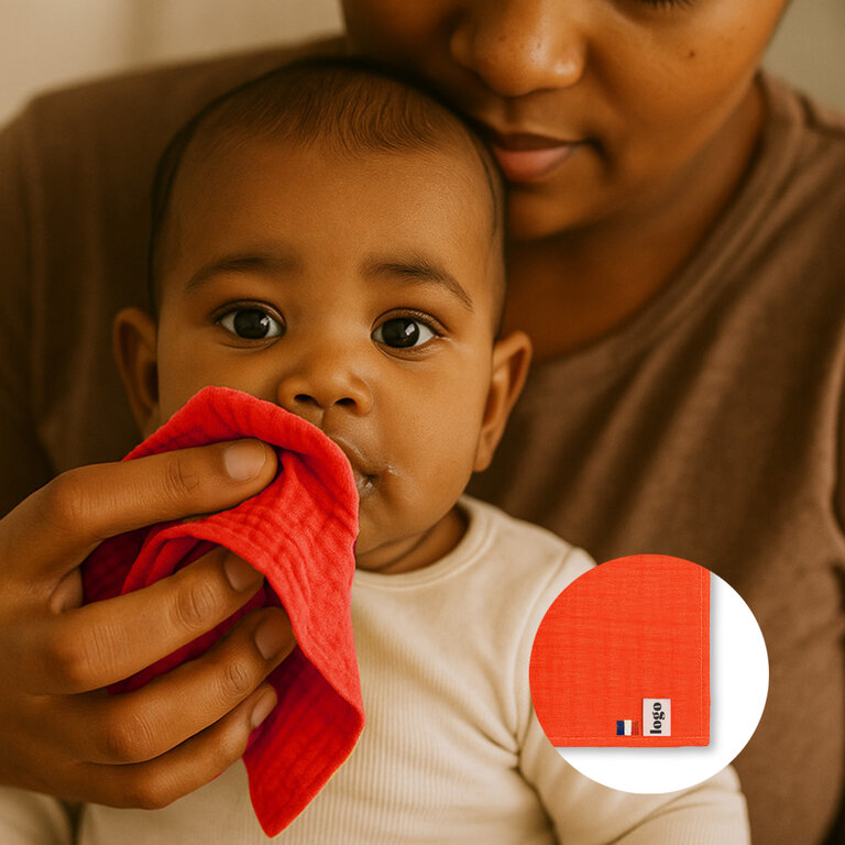 Langes personnalisables en coton biologique made in France - Swaddle | pandacolach