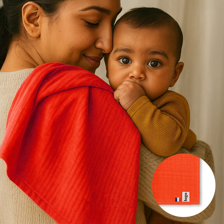 Maxi lange personnalisable en coton biologique made in France - Swaddle+ | pandacolach