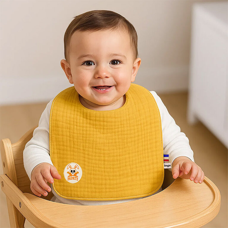 Bavoir personnalisable en coton biologique made in France - Bibby | pandacolach