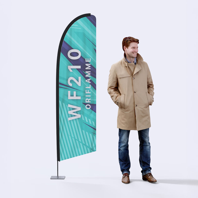 Oriflamme personnalisable aile 2,10m en polyester avec mât en fibre de carbone | pandacolach - 4