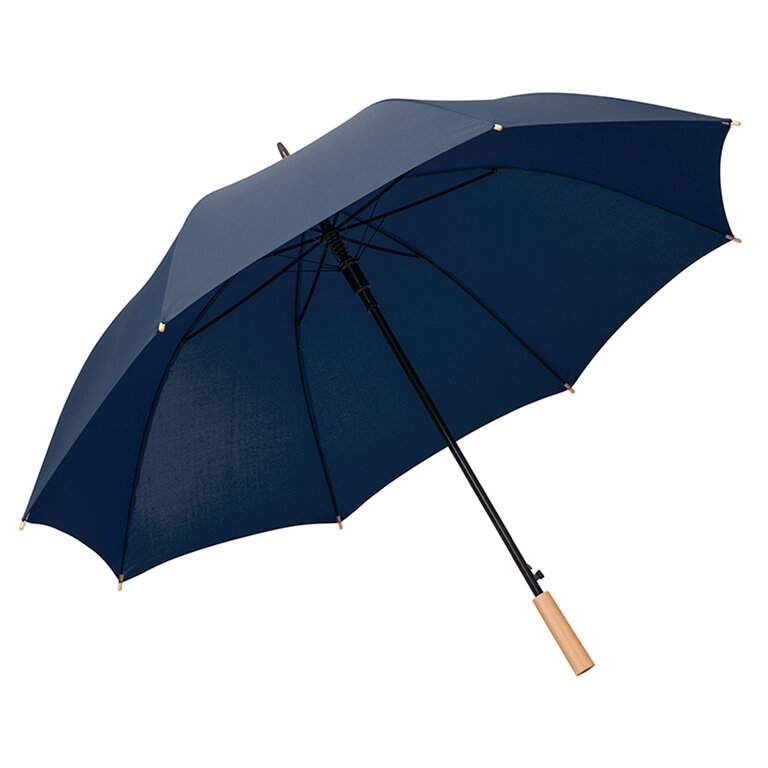Parapluie personnalisable PET golf et anti-tempête avec manche droit ∅ 120 cm - Donito wood | pandacolach - 2