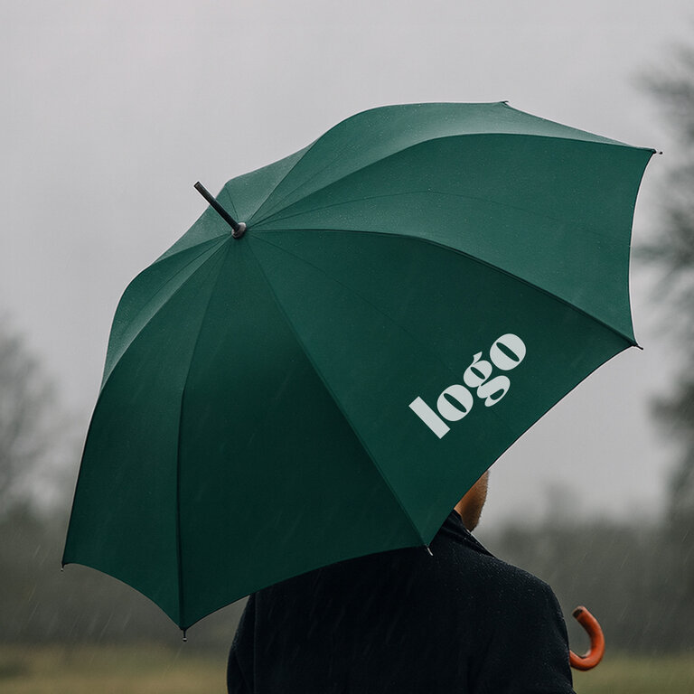 Parapluie personnalisé anti-tempête avec poignée en bois ∅ 115 cm - Londres | pandacolach
