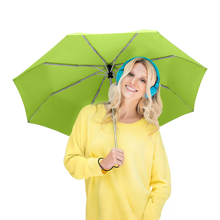 Parapluie pliable personnalisable PET anti-tempête avec poignée assortie à la toile ∅ 97 cm - Antonio PET | pandacolach - 2