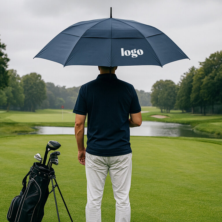 Parapluie publicitaire golf et anti-tempête avec poignée soft touch ∅ 105 cm - Duoli | pandacolach