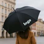 Parapluie promotionnel anti-tempête poignée canne en bois ∅ 100 cm - Montpellier | pandacola - thumb - 1