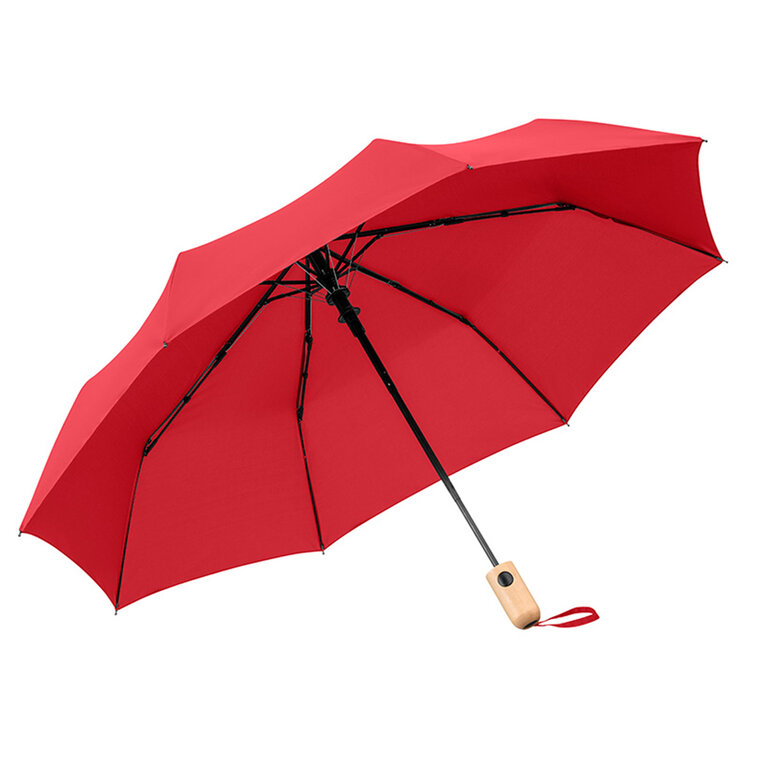 Parapluie de poche personnalisable anti-tempête avec poignée en bois ∅ 100 cm - Bergen | pandacolach - 2