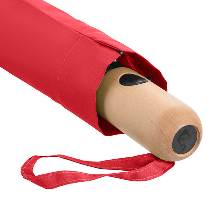 Parapluie de poche personnalisable anti-tempête avec poignée en bois ∅ 100 cm - Bergen | pandacolach - 3