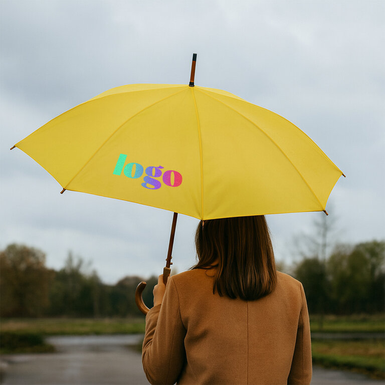 Parapluie personnalisable automatique avec poignée canne en bois - Dundo | pandacolach - 4