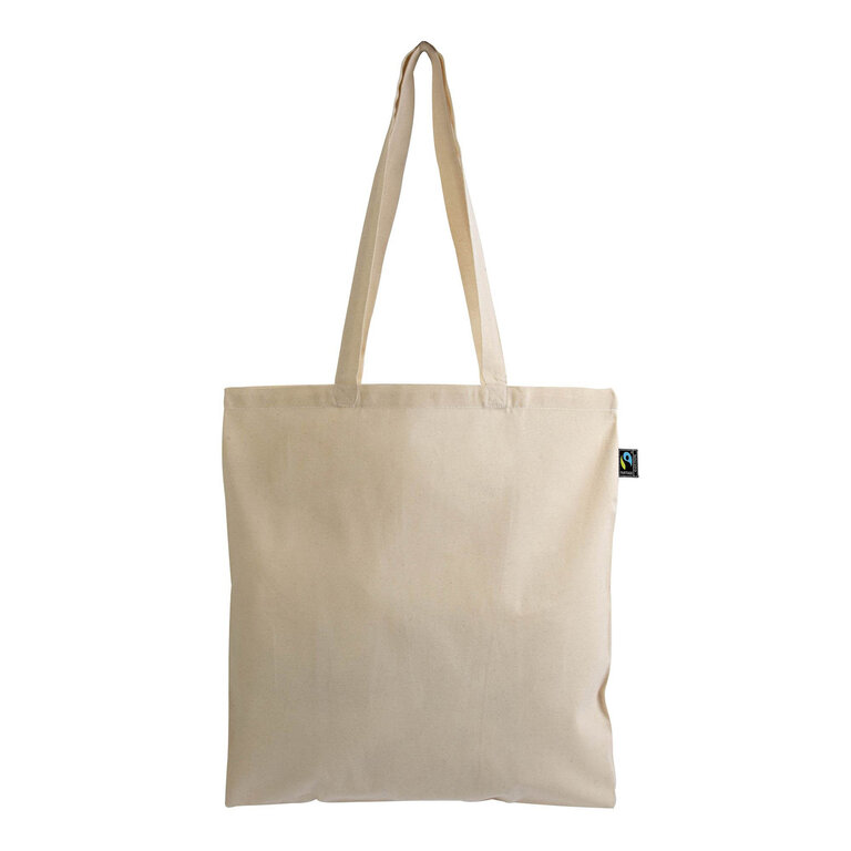 Tote bag personnalisé en coton écru Fairtrade® avec soufflet 140 gr/m² - Lirgi Fairtrade 140 | pandacolach