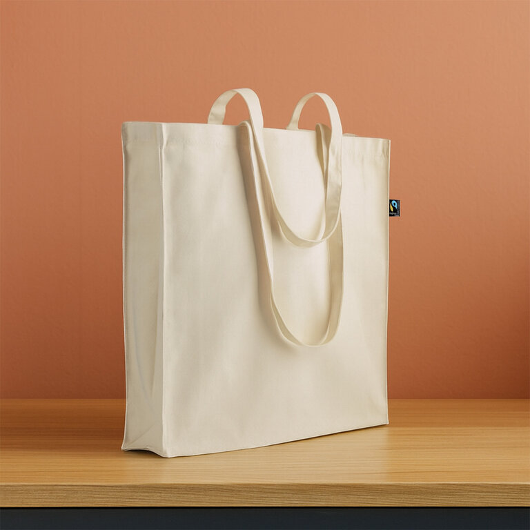 Tote bag personnalisé en coton écru Fairtrade® avec soufflet 140 gr/m² - Lirgi Fairtrade 140 | pandacolach - 2