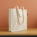 Tote bag personnalisé en coton écru Fairtrade® avec soufflet 140 gr/m² - Lirgi Fairtrade 140 | pandacola - thumb - 2