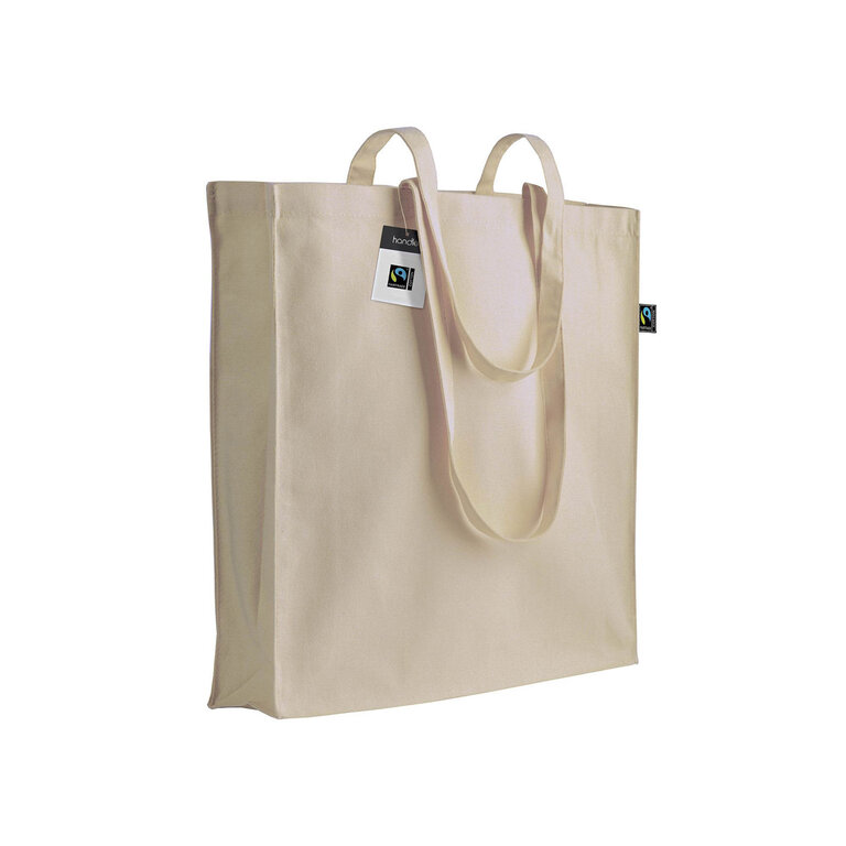 Tote bag personnalisé en coton écru Fairtrade® avec soufflet 140 gr/m² - Lirgi Fairtrade 140 | pandacolach - 3