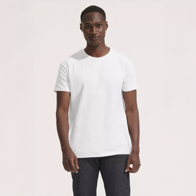 T-shirt personnalisable blanc mixte en coton 150 gr/m² - Titan | pandacolach - 4